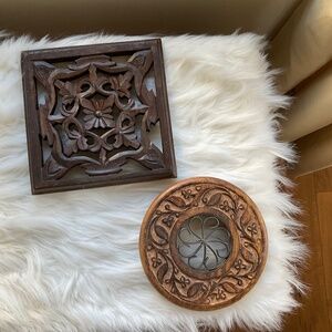 Wood carved trivets